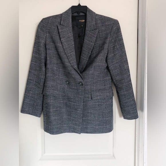 Maje Vincio Fitted Check Blazer - Picture 6 of 16